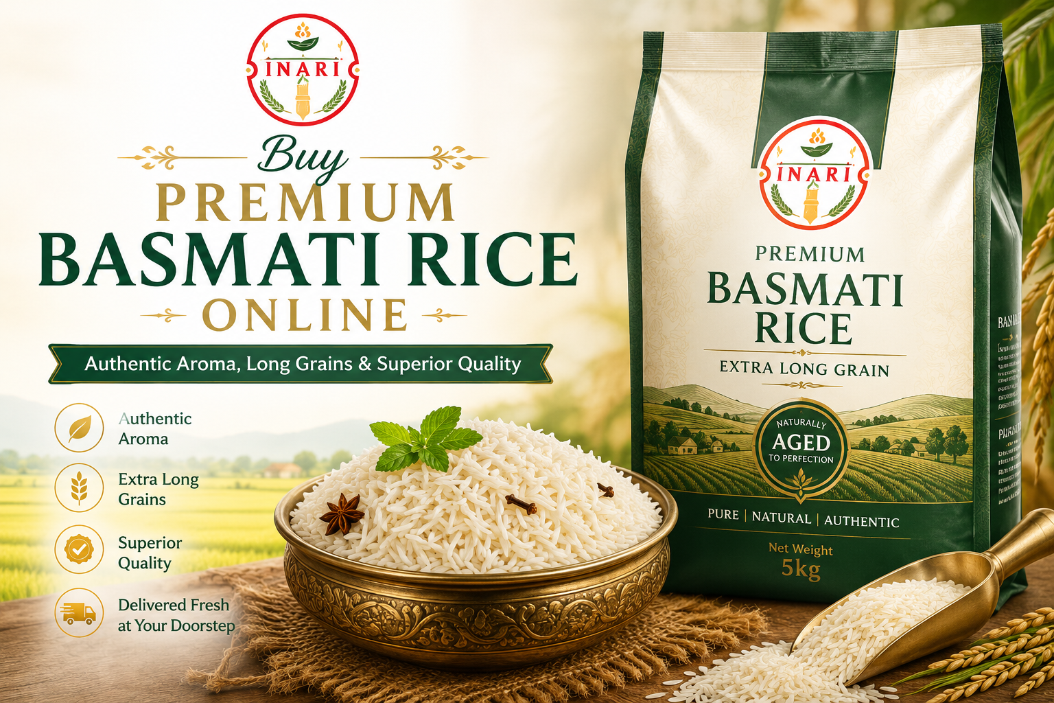 Buy Premium Basmati Rice Online – Authentic Aroma, Long Grains & Superior Quality